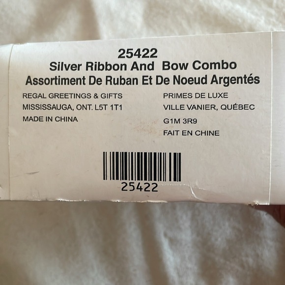 Silver Ribbon and Bow Combo - New with Tags! - Picture 4 of 7